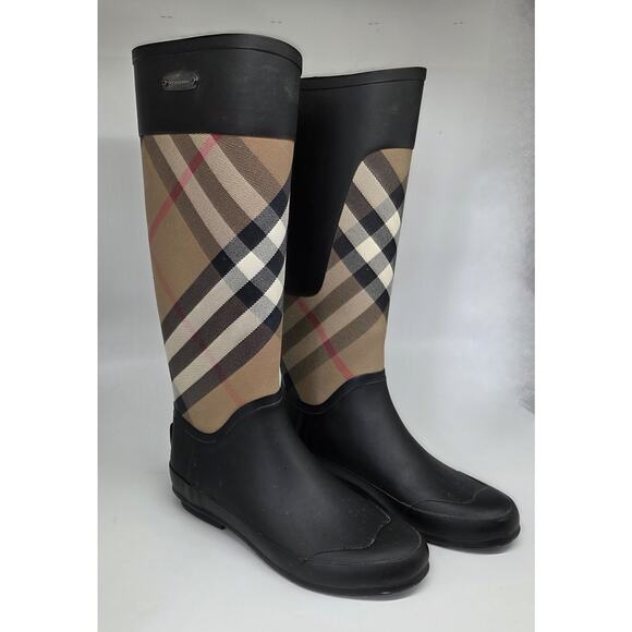 Burberry Clemence Rainboots Check Women's US 7 EUR 37 - Picture 1 of 14